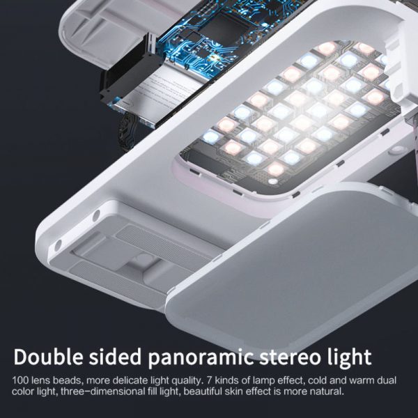 Selfie Portable Mobile Phone Holder With Light Foldable Bluetooth Remote Control - Image 5