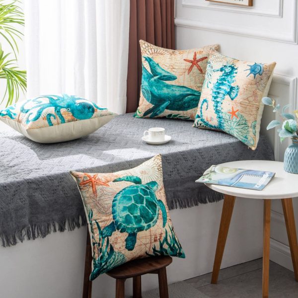 Cushion Covers Sea Turtle Printed Throw Pillow Cases - Image 6