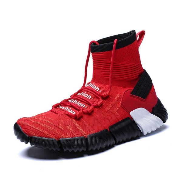 Casual Flying Knit High-top Socks And Shoes - Image 4