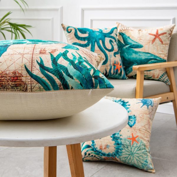 Cushion Covers Sea Turtle Printed Throw Pillow Cases - Image 7