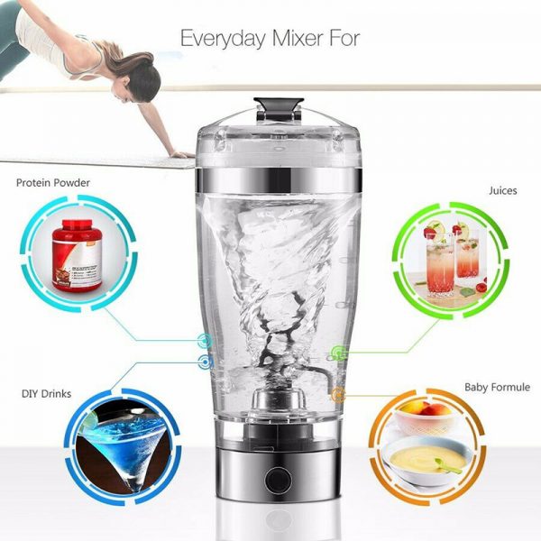 Electric Protein Shake Stirrer USB Shake Bottle Milk Coffee Blender - Image 3