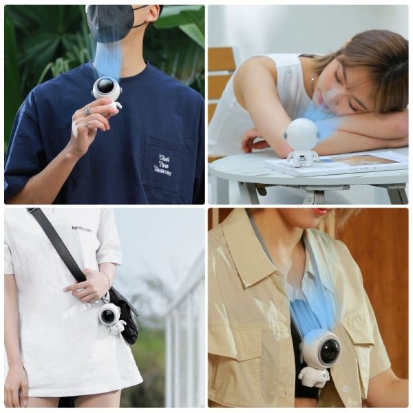 Personal Neck Fans USB Rechargeable Astronaut Small Fan - Image 3