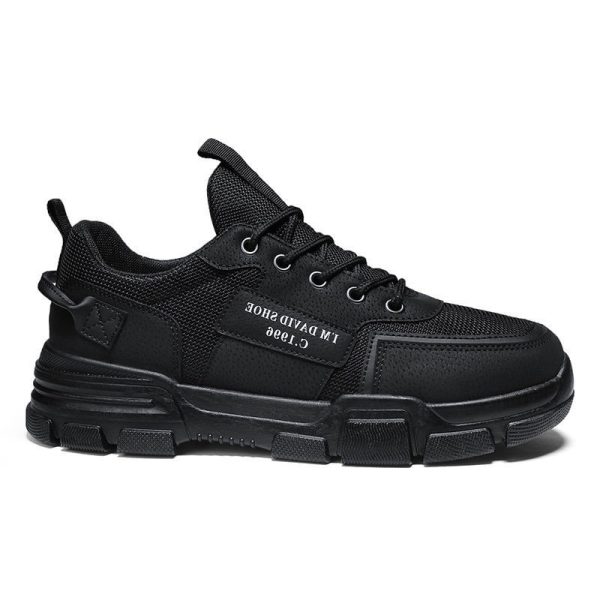 Wear-resistant, Deodorant Mesh Sports Pure Black Shoes - Image 5