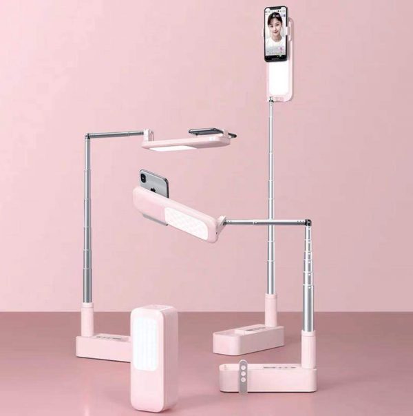 Selfie Portable Mobile Phone Holder With Light Foldable Bluetooth Remote Control - Image 7