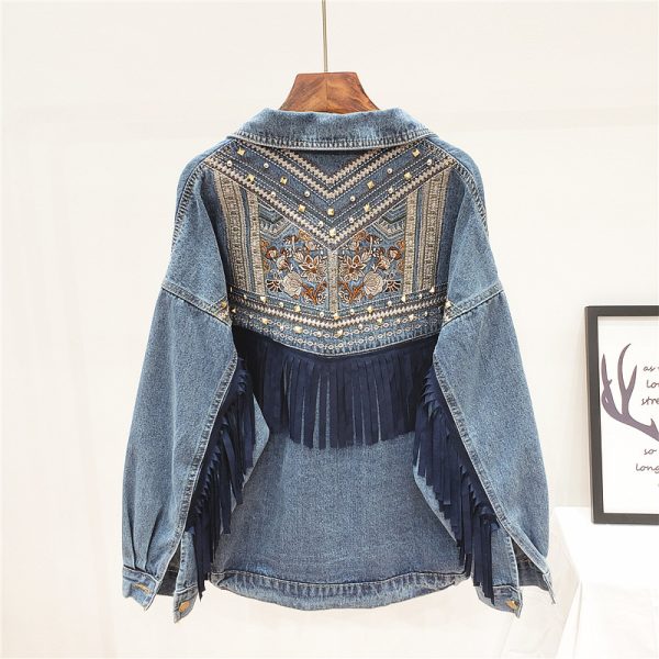 Embroidered Denim Jacket Women Loose Korean Style - Image 3