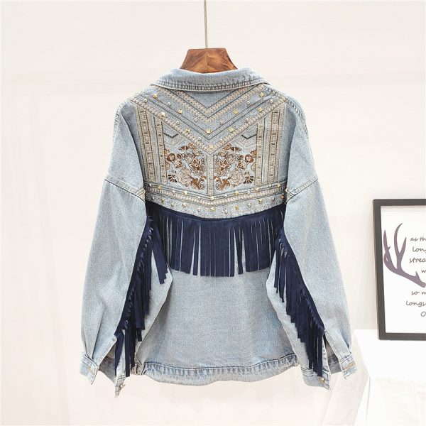 Embroidered Denim Jacket Women Loose Korean Style - Image 2