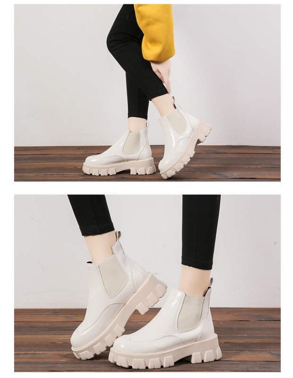 Black Leather Wedge Heel Boots – Stylish & Comfortable for Any Occasion - Image 4