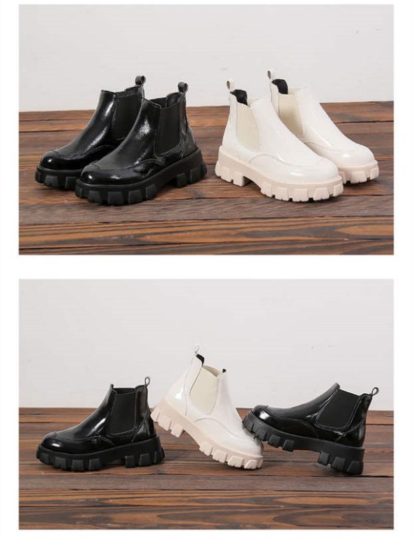 Black Leather Wedge Heel Boots – Stylish & Comfortable for Any Occasion - Image 3