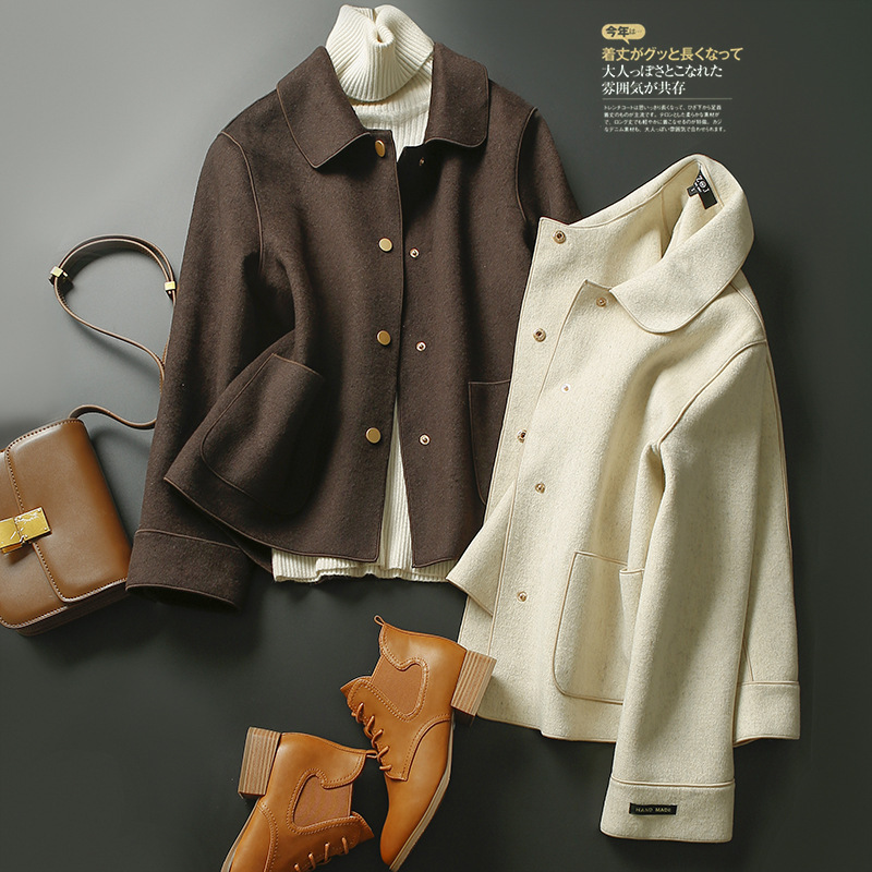 Double Sided Woolen Coat Women Short Short
