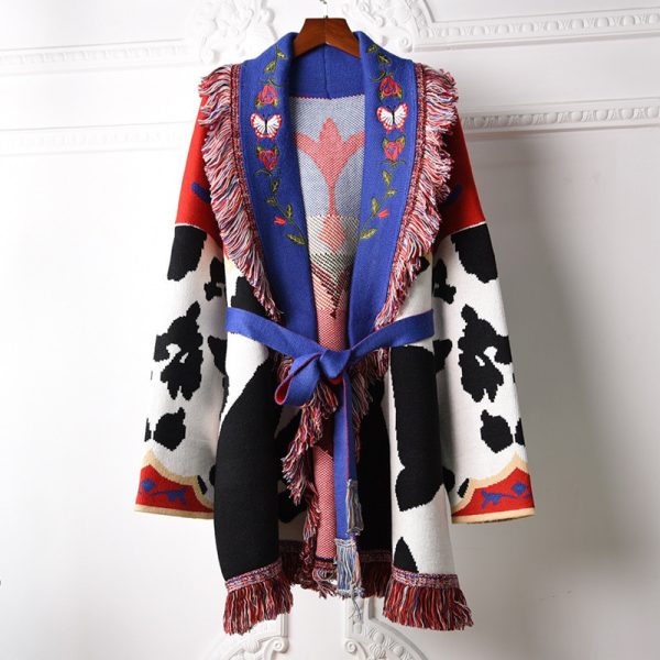 Fringed Sweater Coat Autumn And Winter Sweater Cardigan - Image 2