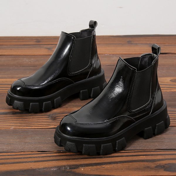 Black Leather Wedge Heel Boots – Stylish & Comfortable for Any Occasion