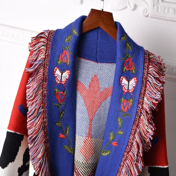 Fringed Sweater Coat Autumn And Winter Sweater Cardigan - Image 4