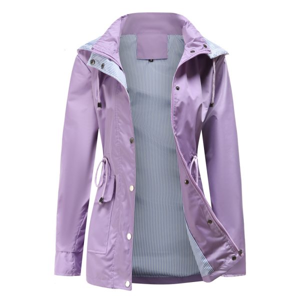 Detachable Hood Trench Coat Women's Women's Plus Size - Image 3