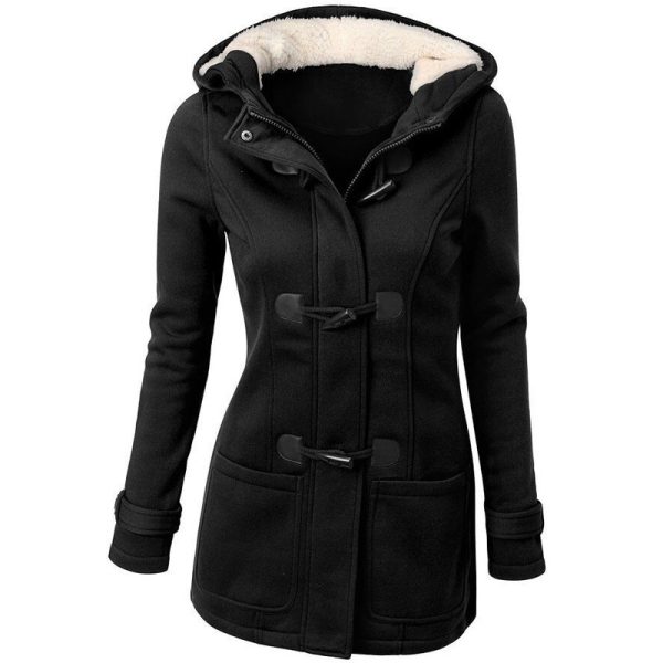2021 warm winter fur collar jackets women new horn button Long down coat women parka Plus Size female parka hoodies Women - Image 5