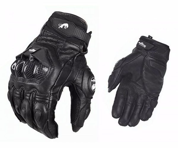 Men's plus velvet windproof leather gloves - Image 3