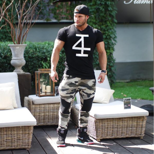 Tight-fitting male short-sleeved training - Image 3