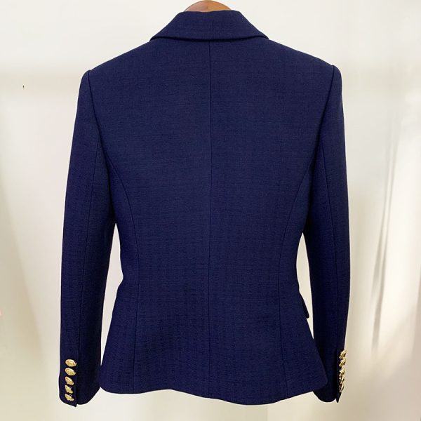 Black Silver Button Double-breasted All-match British Style Blazer - Image 5