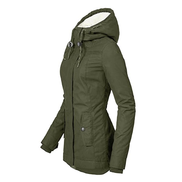 Hot Style Ladies Long-Sleeved Zipper Pocket Padded Coat Jacket - Image 4