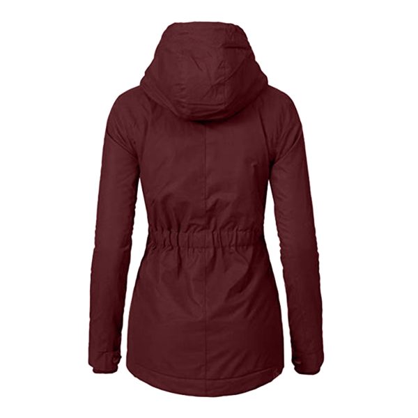 Hot Style Ladies Long-Sleeved Zipper Pocket Padded Coat Jacket - Image 5