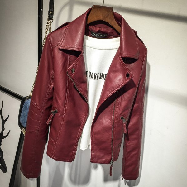Jacket Small Suit Autumn Motorcycle Leather Fashion All-Match Jacket - Image 2