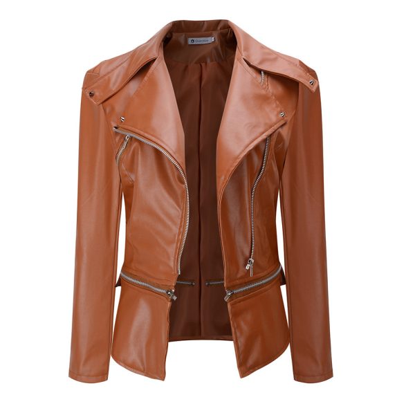 Motorcycle leather jacket jacket zipper two leather jacket - Image 6