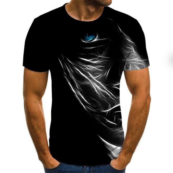 3D swirling print short sleeve men's summer T-shirt - Image 2