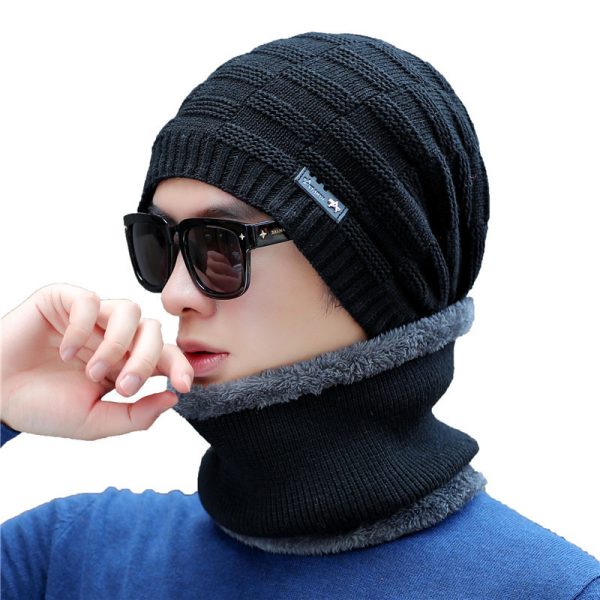 Wool Knitted Hat And Scarf Suit Men - Image 5