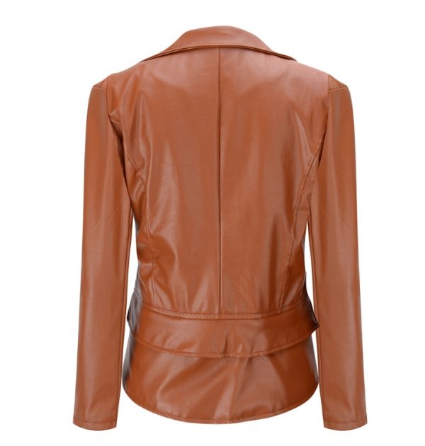 Motorcycle leather jacket jacket zipper two leather jacket - Image 3