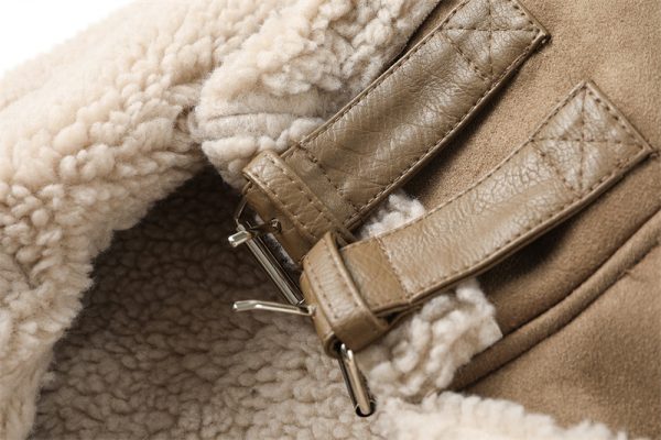 Lamb Wool Motorcycle Suit Women Winter Loose And Thick Little Man Warm Short Fur Coat - Image 3
