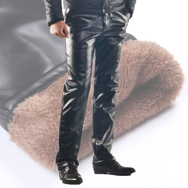 Oil-proof, Wind-proof And Warm Motorcycle Leather Pants - Image 2