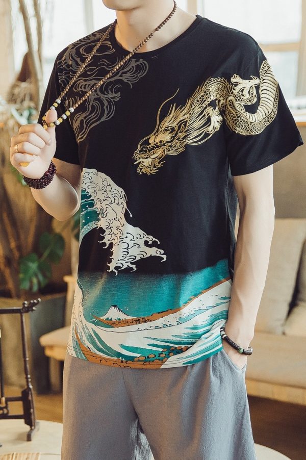 Chinese Style High Quality Fashion Loose Short Sleeve Embroidery Casual Comfortable T-shirt - Image 4