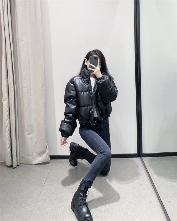 Faux leather cotton jacket - Image 3