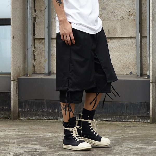 Double-layer splicing cropped pants - Image 3