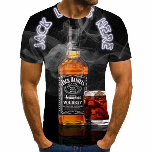 3D swirling print short sleeve men's summer T-shirt - Image 5
