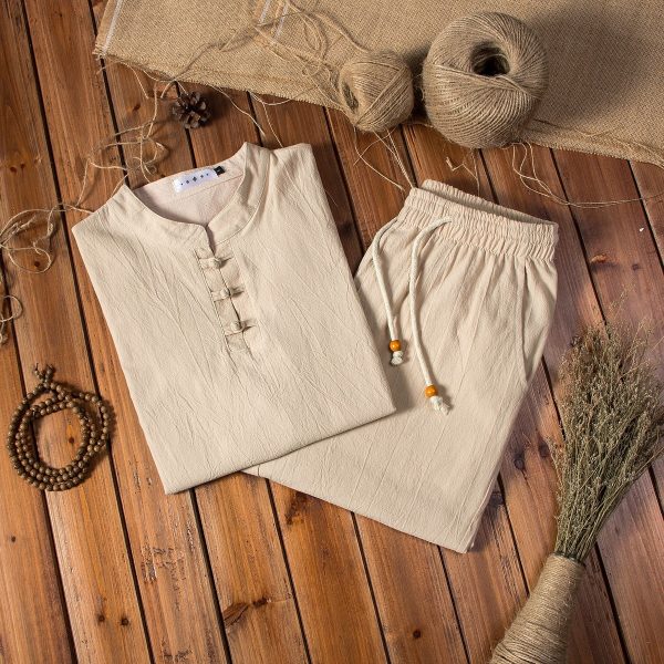 New Chinese Style Cotton And Linen Autumn Men's Long-sleeved Trousers Suit - Image 5