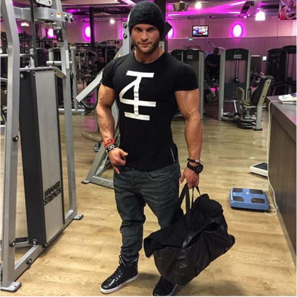 Tight-fitting male short-sleeved training - Image 2