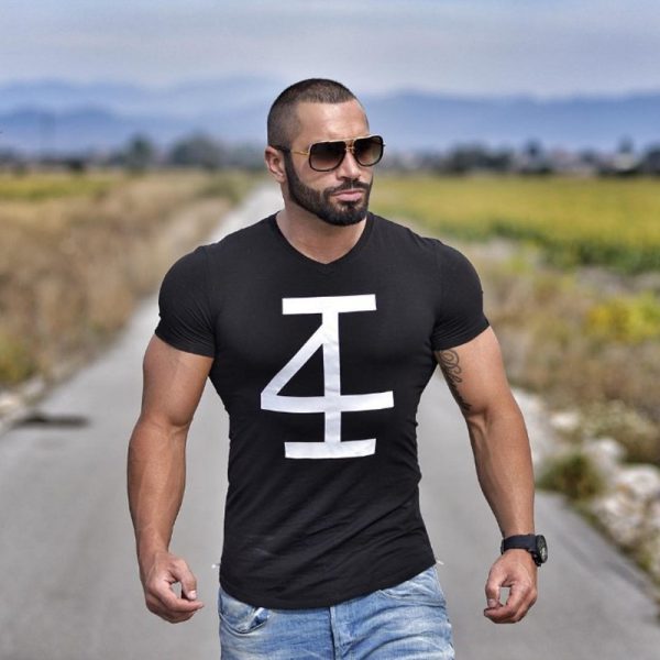 Tight-fitting male short-sleeved training - Image 6