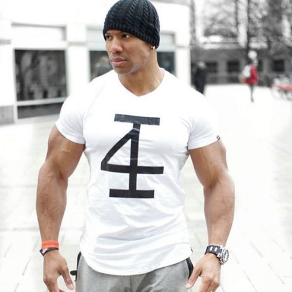 Tight-fitting male short-sleeved training - Image 5