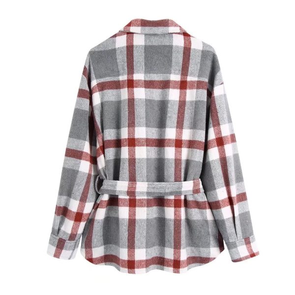 Urban Casual Simple Style Large Plaid Woolen Shirt - Image 2