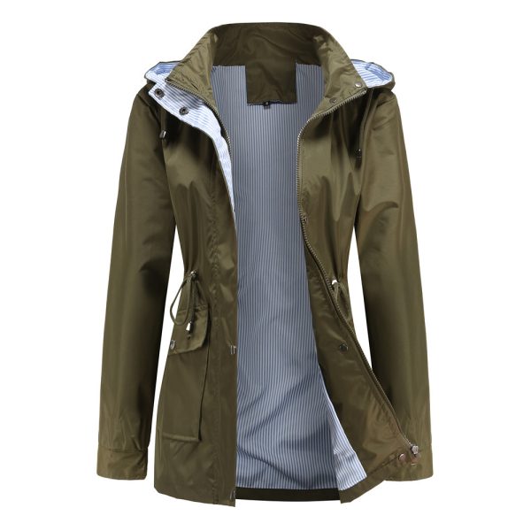 Detachable Hood Trench Coat Women's Women's Plus Size - Image 2
