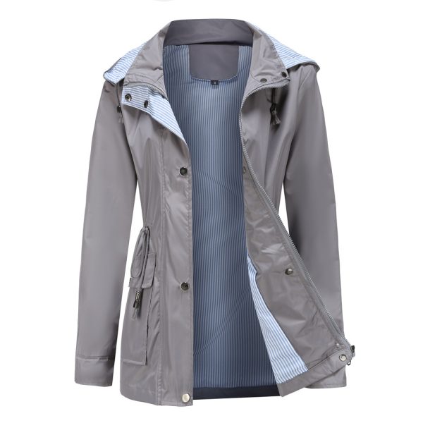 Detachable Hood Trench Coat Women's Women's Plus Size - Image 7