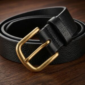 Handmade Full-Grain Leather Belt with Brass Buckle