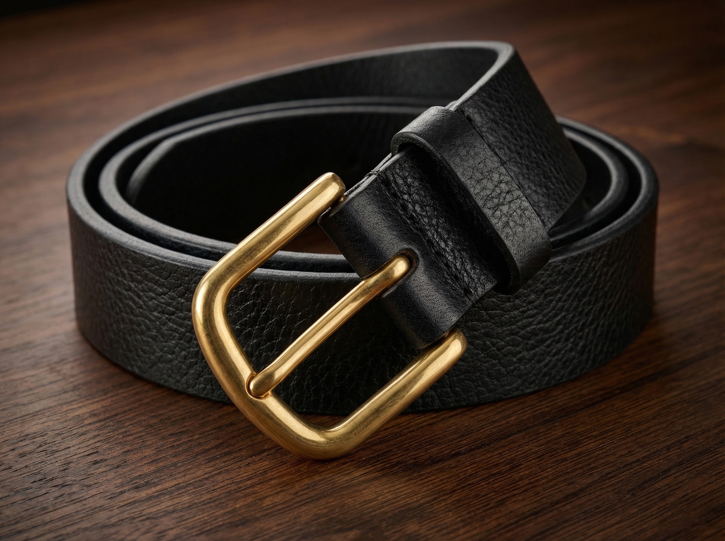 Handmade Full-Grain Leather Belt with Brass Buckle