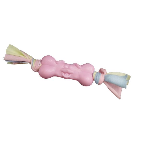 TPR Dog Bone Cotton Cloth Strips Molar Teeth Relief Toys Pets - Image 5