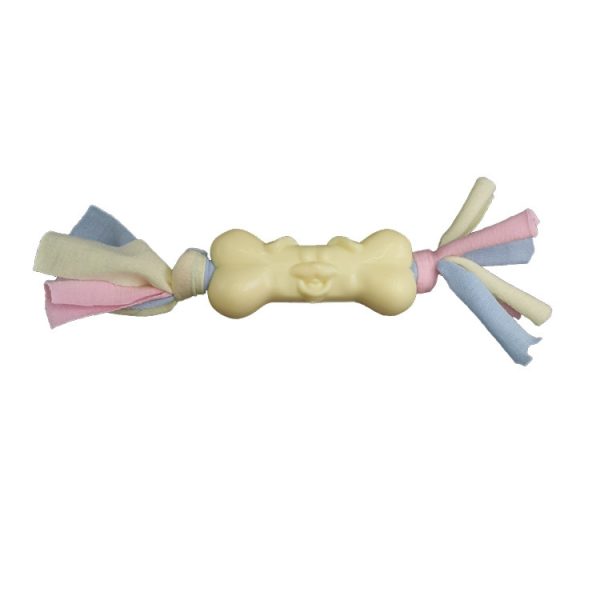 TPR Dog Bone Cotton Cloth Strips Molar Teeth Relief Toys Pets - Image 2