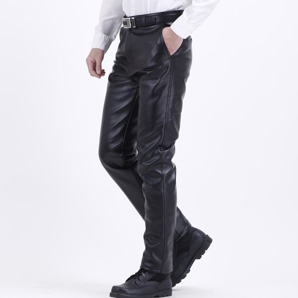 Oil-proof, Wind-proof And Warm Motorcycle Leather Pants - Image 3