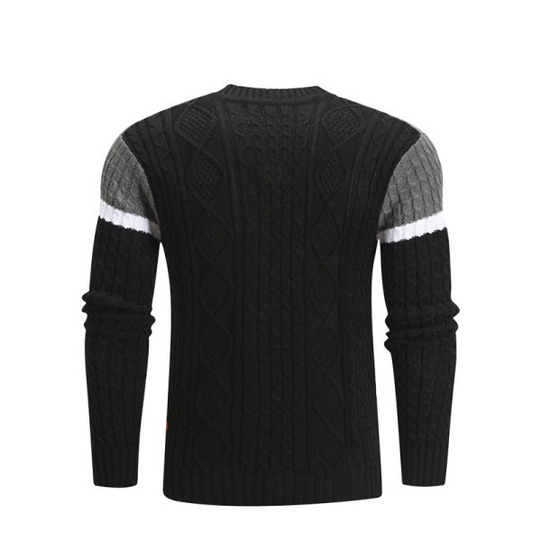 Men Casual Knitted Soft Cotton Sweaters Pullover Men Winter New Fashion Striped O-Neck Sweater - Image 3