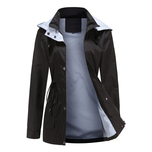 Detachable Hood Trench Coat Women's Women's Plus Size - Image 6