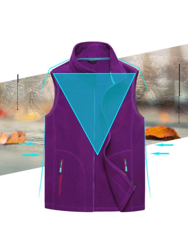 Outdoor Fleece Vest Couple Style Outerwear Jacket - Image 5