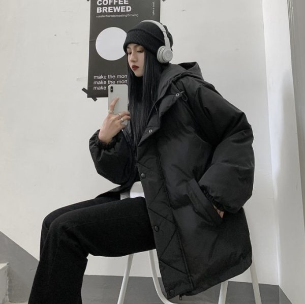 Black All-match Thick Bread Jacket - Image 4